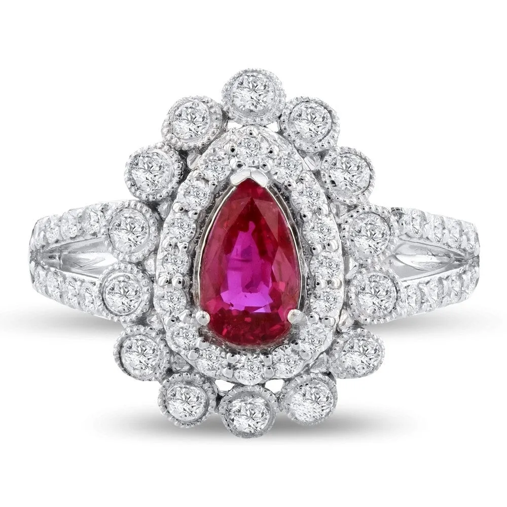 Auriya Platinum Certified 1ct Extremely Rare Ruby and 3/4ct TDW Diamond Ring sold by Zulily product image thumbnail 2