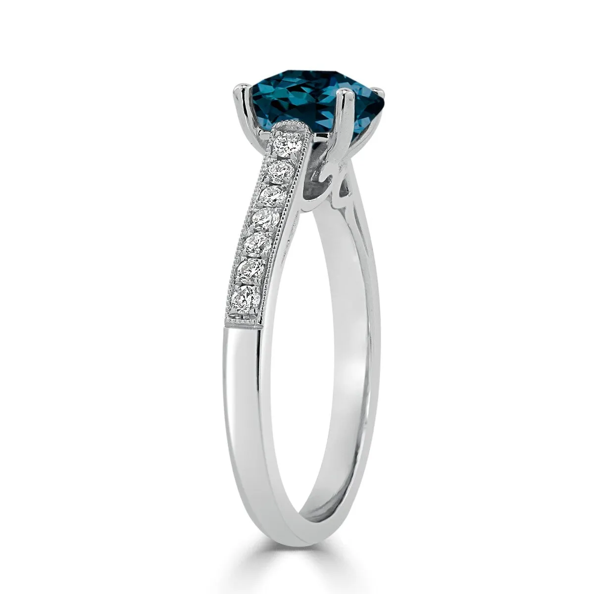 Auriya 1 1/5ct Fancy Oval London Blue Topaz and Diamond Engagement Ring 1/4ctw 14k Gold sold by Zulily product image thumbnail 4