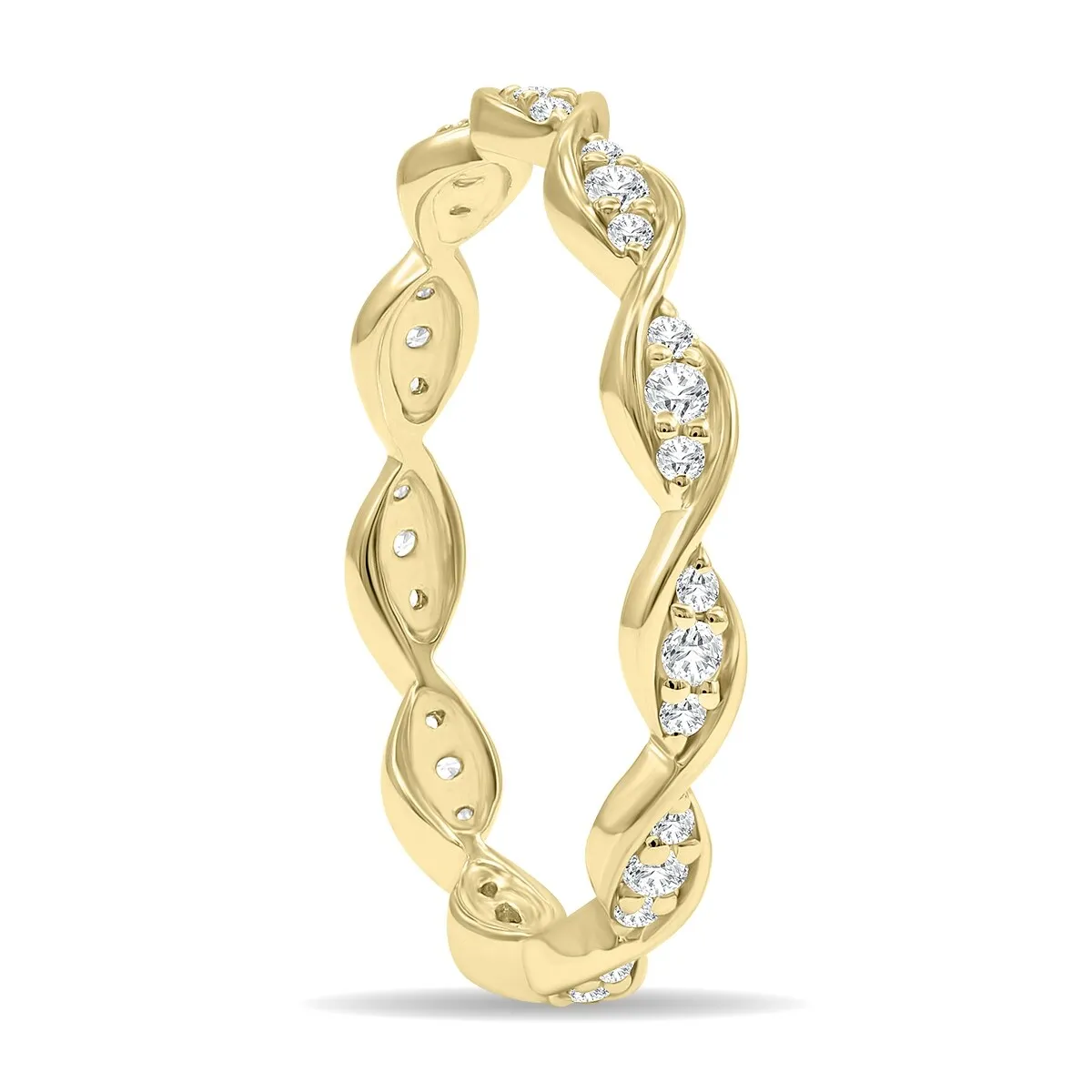 1/4 Carat TW Wave Twist Diamond Eternity Wedding Band in 10K Yellow Gold sold by Zulily product image thumbnail 2