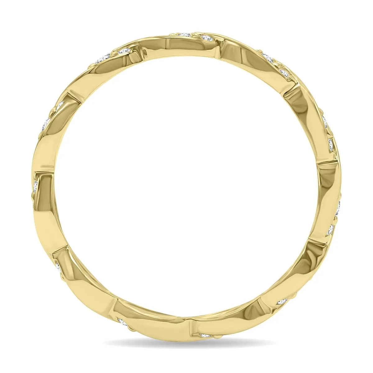 1/4 Carat TW Wave Twist Diamond Eternity Wedding Band in 10K Yellow Gold sold by Zulily product image thumbnail 3