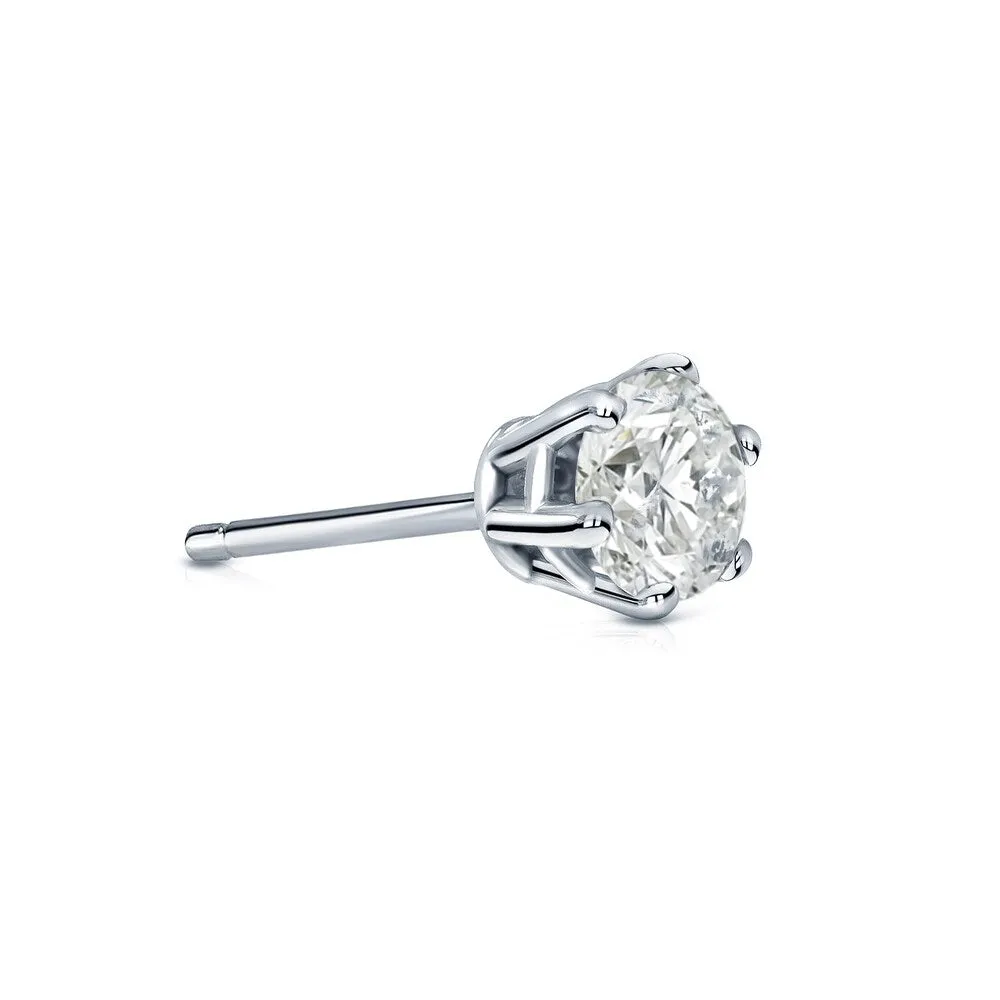 Auriya 14k Gold 1/4ct TDW Round 6 Prong SINGLE STUD (1) Diamond Earring sold by Zulily