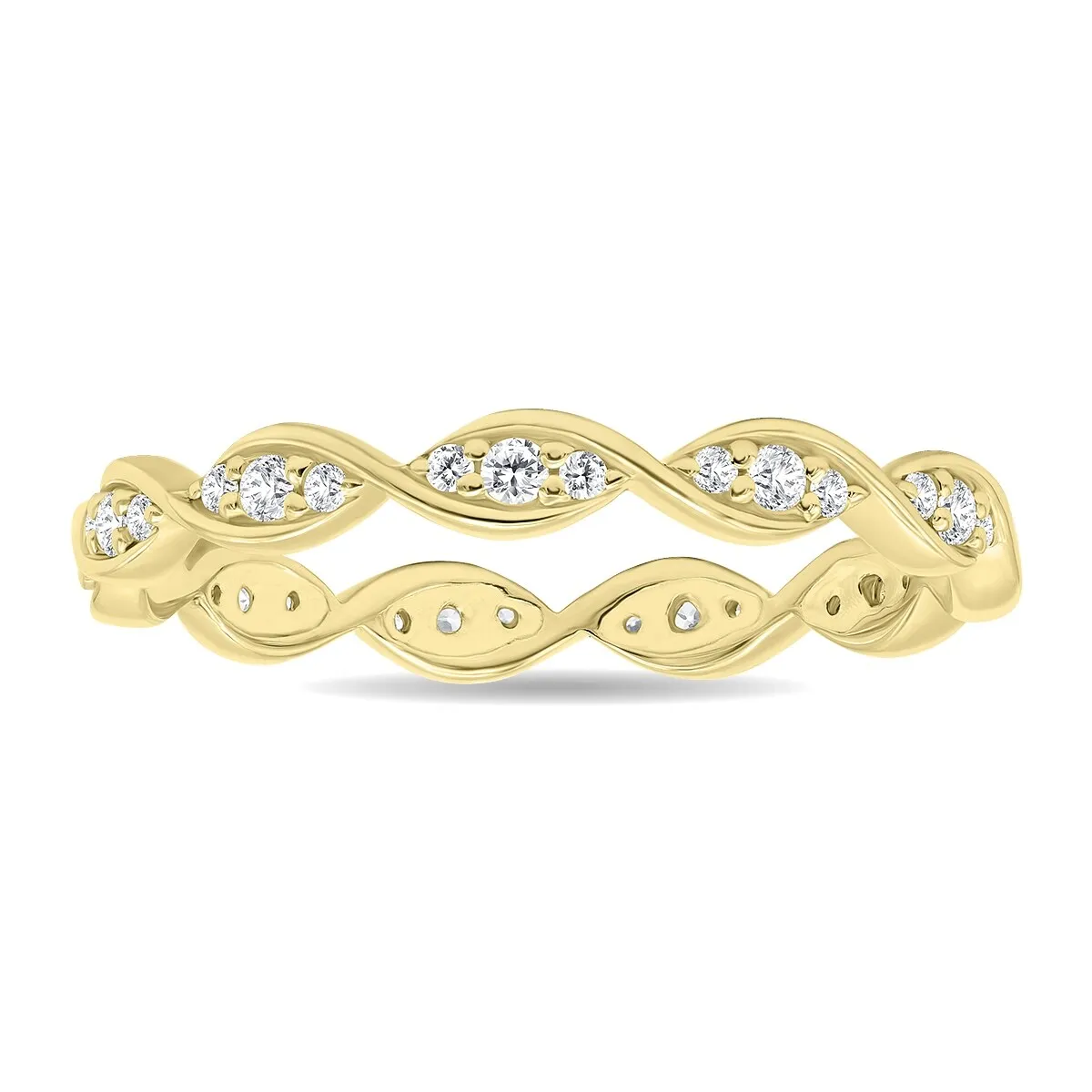 1/4 Carat TW Wave Twist Diamond Eternity Wedding Band in 10K Yellow Gold sold by Zulily