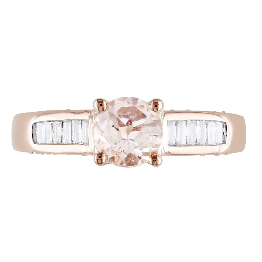Miadora Signature Collection 14k Rose Gold 1/2ct TDW Diamond Morganite Ring sold by Zulily product image thumbnail 4
