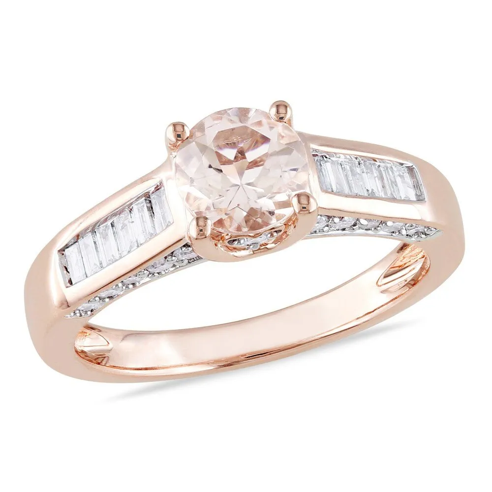 Miadora Signature Collection 14k Rose Gold 1/2ct TDW Diamond Morganite Ring sold by Zulily product image thumbnail 2