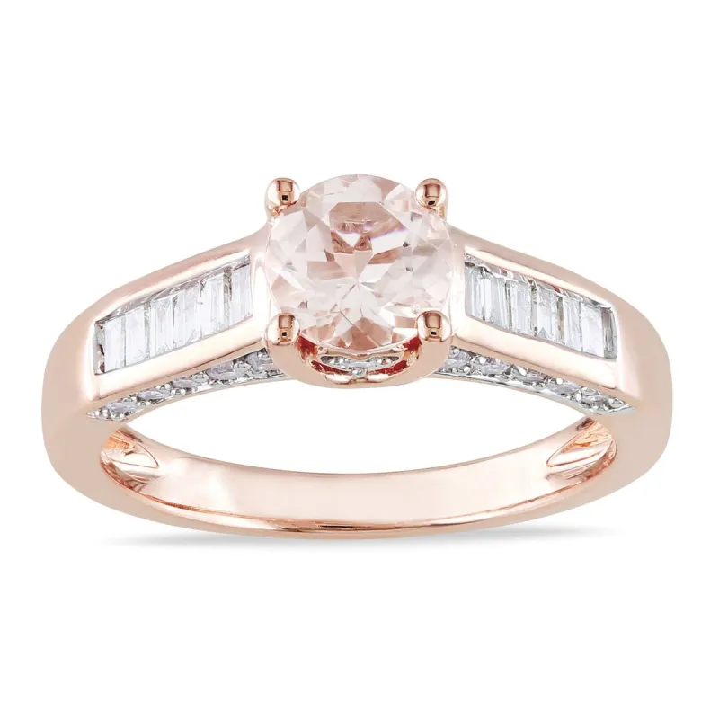 Miadora Signature Collection 14k Rose Gold 1/2ct TDW Diamond Morganite Ring sold by Zulily