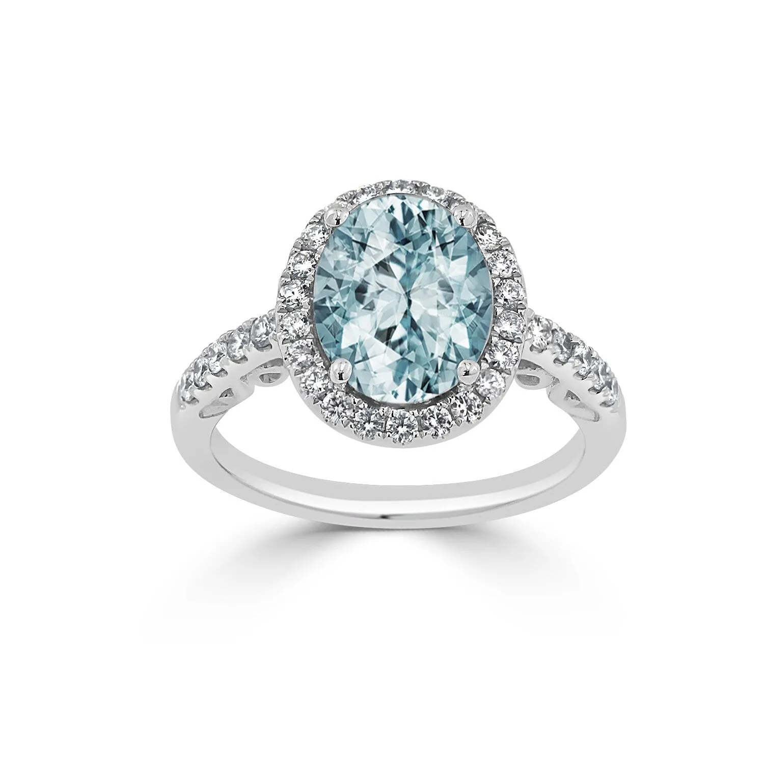 Auriya 1 3/4ct Oval Aquamarine and Halo Diamond Engagement Ring 3/8ctw 14k Gold sold by Zulily product image thumbnail 3