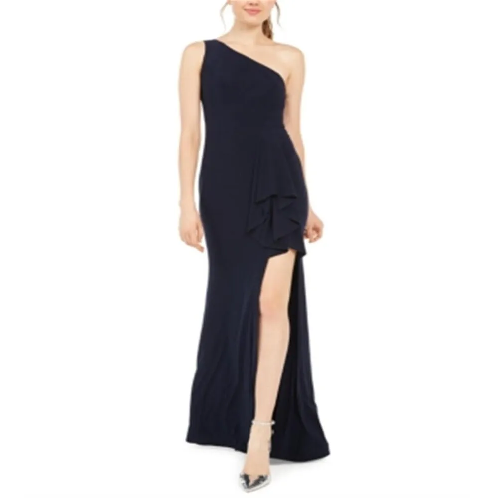 Blondie Nites Junior's One Shoulder Slit Gown Blue Size 7 sold by Zulily