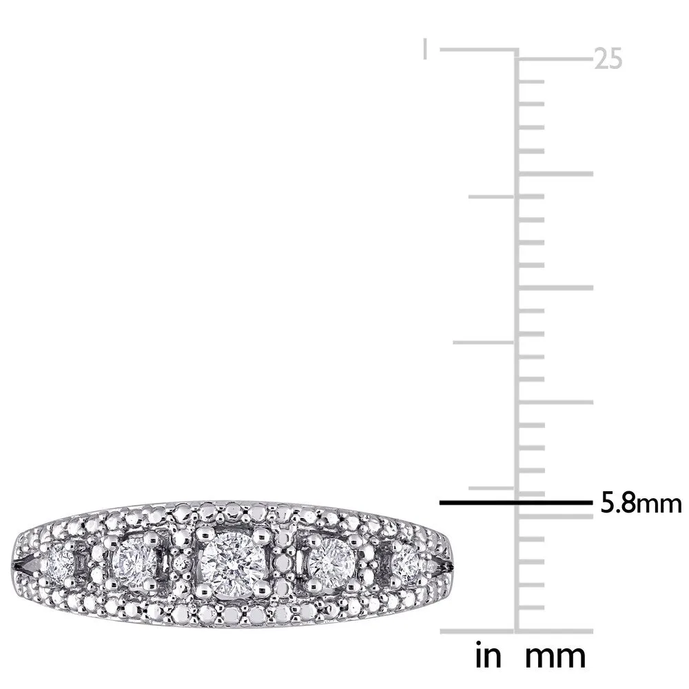 Miadora 10k White Gold 1/4ct TDW Diamond Semi-eternit Band Ring sold by Zulily product image thumbnail 5