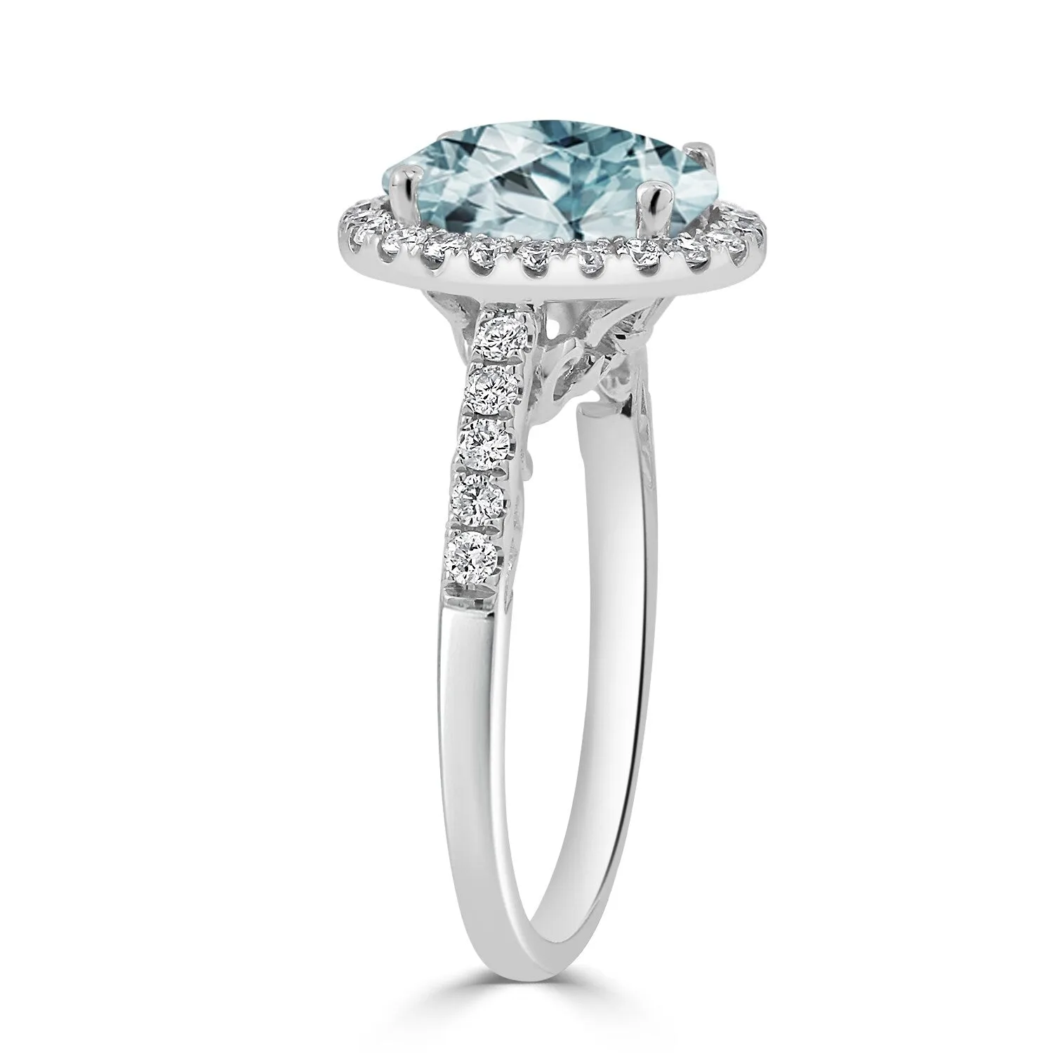 Auriya 1 3/4ct Oval Aquamarine and Halo Diamond Engagement Ring 3/8ctw 14k Gold sold by Zulily product image thumbnail 4