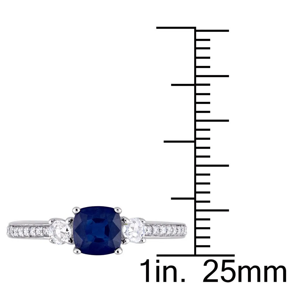 Birthstone Blue and White Sapphire 1/10ct TDW Diamond Engagement Ring in 14k White Gold by Miadora sold by Zulily product image thumbnail 4