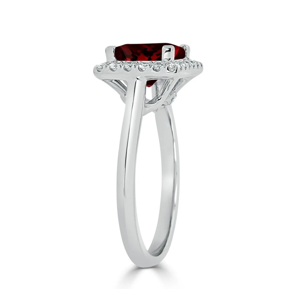 Auriya 1 3/4ct Princess-cut Garnet Gemstone Halo Diamond Engagement Ring 1/3ctw 14k Gold sold by Zulily product image thumbnail 4