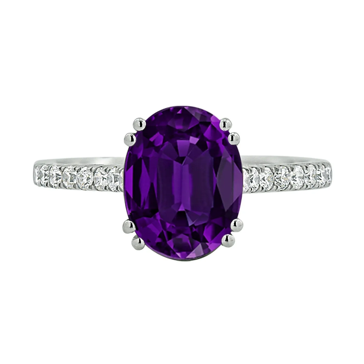 Auriya 1 5/8ct Fancy Oval Purple Amethyst and Diamond Engagement Ring 1/4ctw 14k Gold sold by Zulily product image thumbnail 2