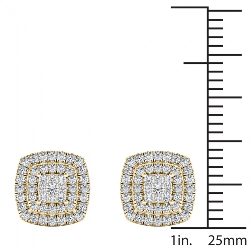 De Couer IGI Certified 14K Yellow Gold 1/2ct TDW Diamond Halo Earrings sold by Zulily product image thumbnail 4