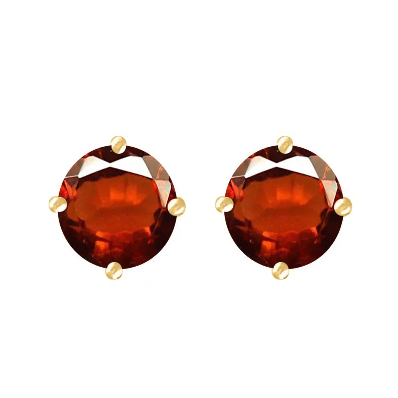 Gold Over Sterling Silver with Natural Hessonite Garnet Stud Earring sold by Zulily