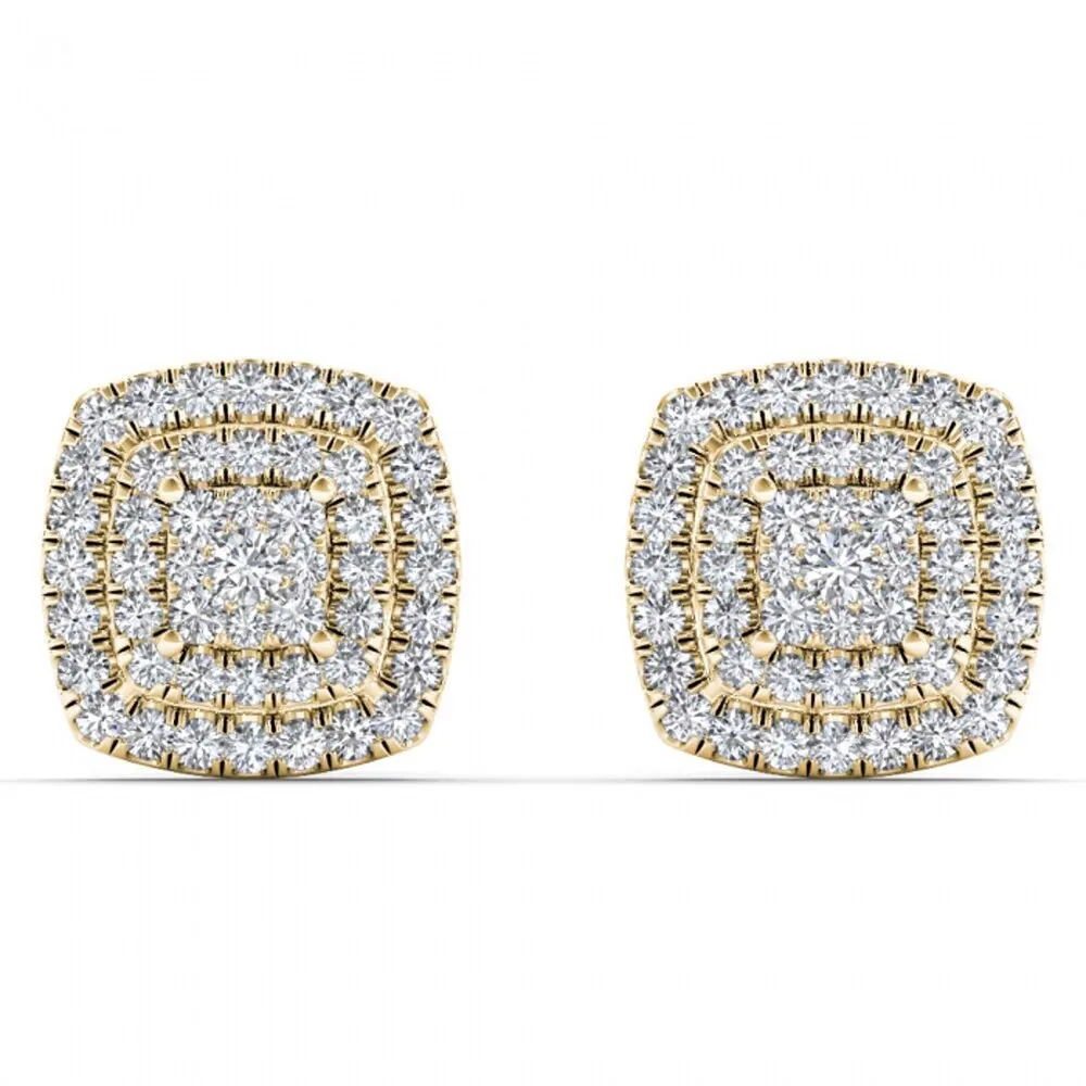 De Couer IGI Certified 14K Yellow Gold 1/2ct TDW Diamond Halo Earrings sold by Zulily product image thumbnail 3