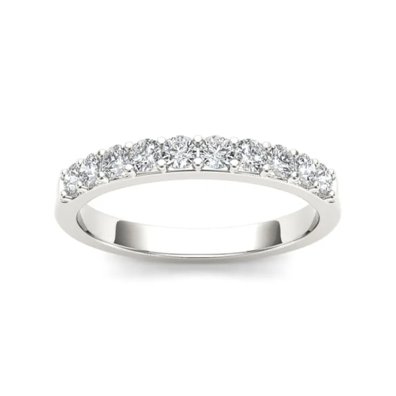 De Couer IGI Certified 14k White Gold 1/2ct TDW Diamond Wedding Band - White H-I sold by Zulily