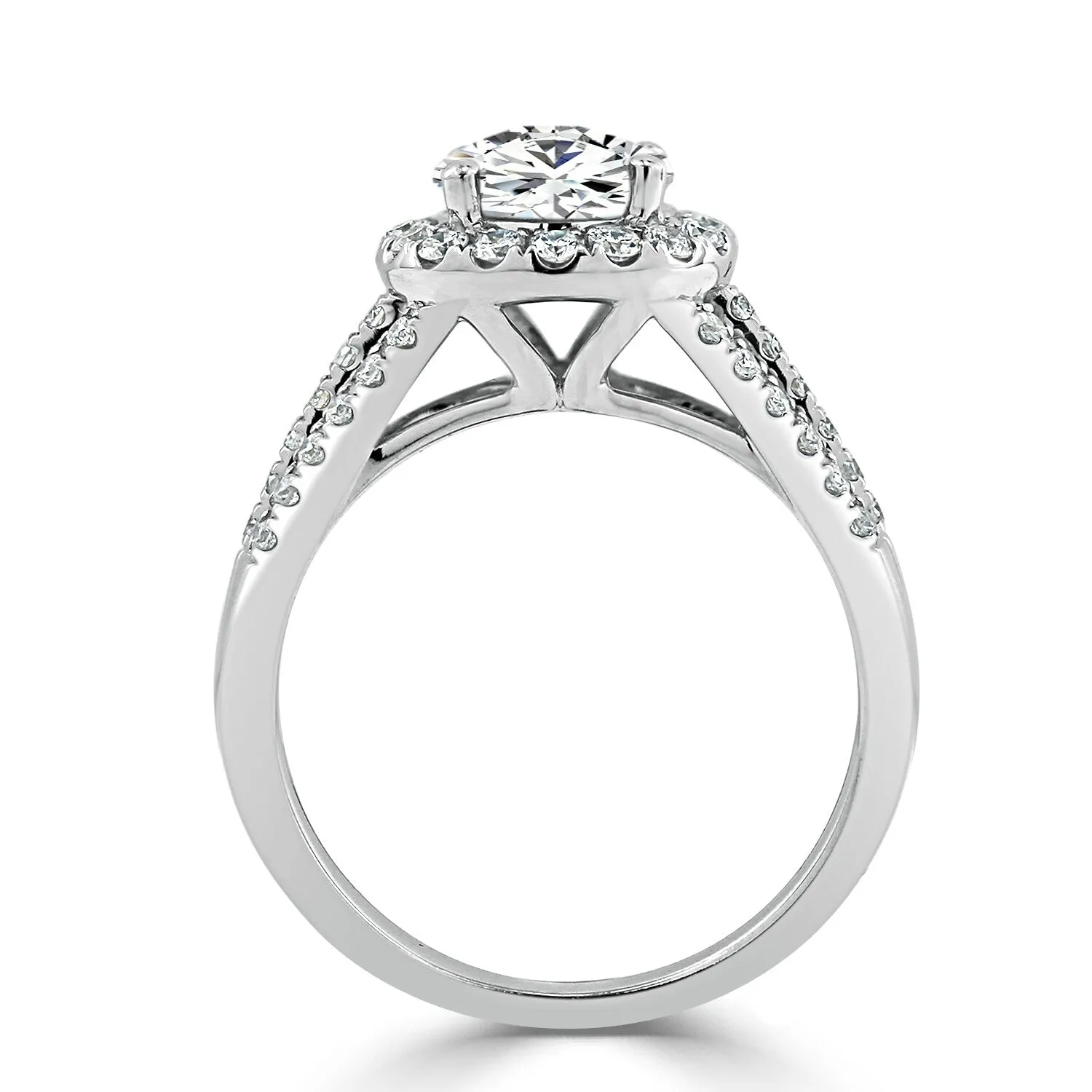 Auriya 14k Gold 1 1/3ct TW Moissanite Halo Diamond Engagement Ring 1/2ctw sold by Zulily product image thumbnail 5