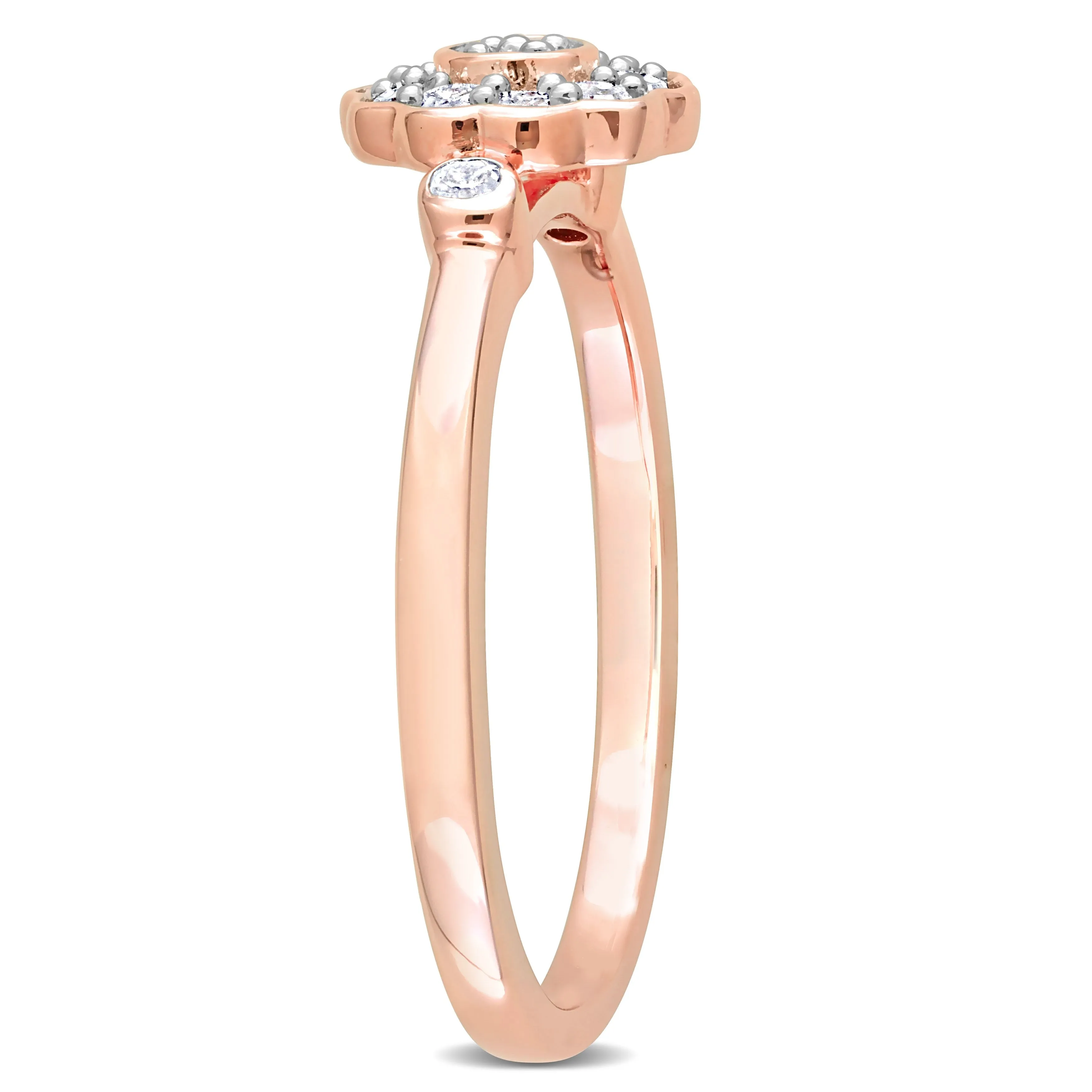 Miadora 1/5ct TDW Diamond Flower Ring in Rose Silver sold by Zulily product image thumbnail 2