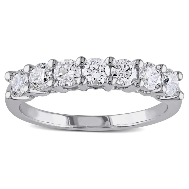 Miadora Signature Collection 14k White Gold 1ct TDW 7-Stone Diamond Anniversary Ring sold by Zulily