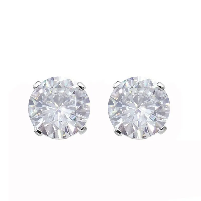 White Gold with Moissanite Stud Earring sold by Zulily
