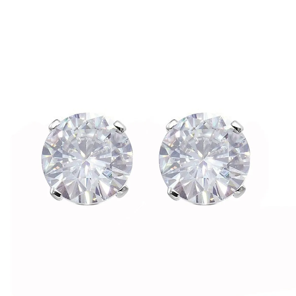 White Gold with Moissanite Stud Earring sold by Zulily