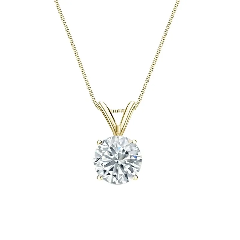 Auriya 18-karat Gold 0.75ctw Round Solitaire Lab Grown Diamond Necklace 4-Prong Basket (D-E VVS) - 0.75 sold by Zulily product image thumbnail 2