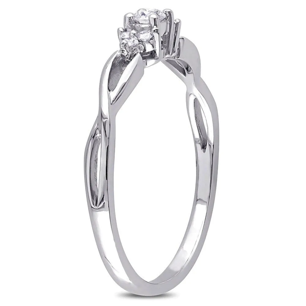 Miadora 10k White Gold 1/6ct TDW Diamond Trillium Infinity Ring sold by Zulily product image thumbnail 3