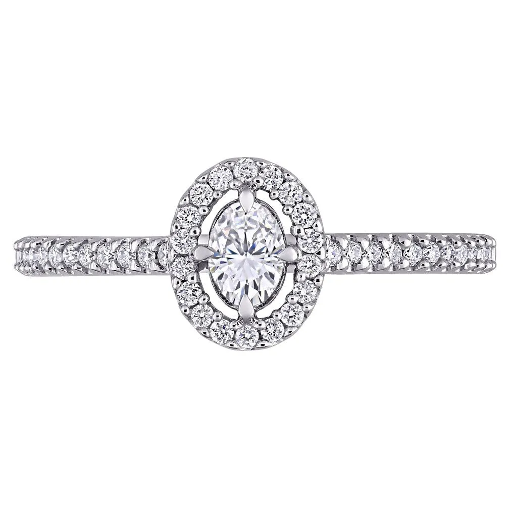 Miadora 14k White Gold 1/2ct TDW Diamond Floating Halo Engagement Ring sold by Zulily product image thumbnail 5