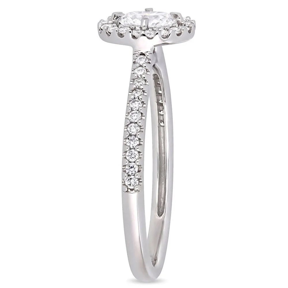 Miadora 14k White Gold 1/2ct TDW Diamond Floating Halo Engagement Ring sold by Zulily product image thumbnail 4