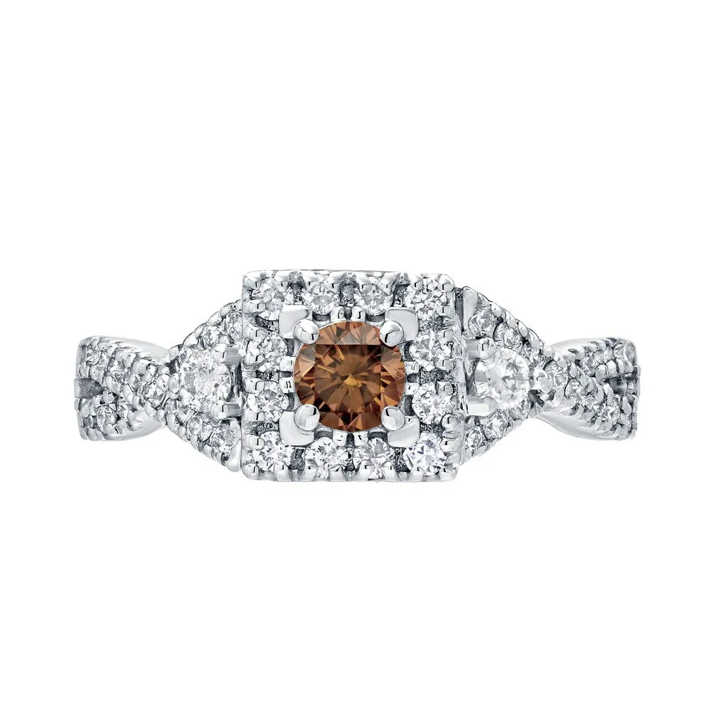 Auriya Vintage 4/6ct TW Brown Diamond Halo Engagement Ring 14K Gold sold by Zulily product image thumbnail 4