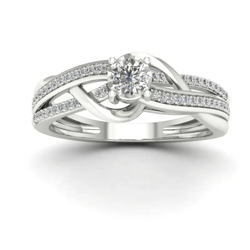 De Couer 1/4ct TDW Diamond Split Shank Ring - White sold by Zulily