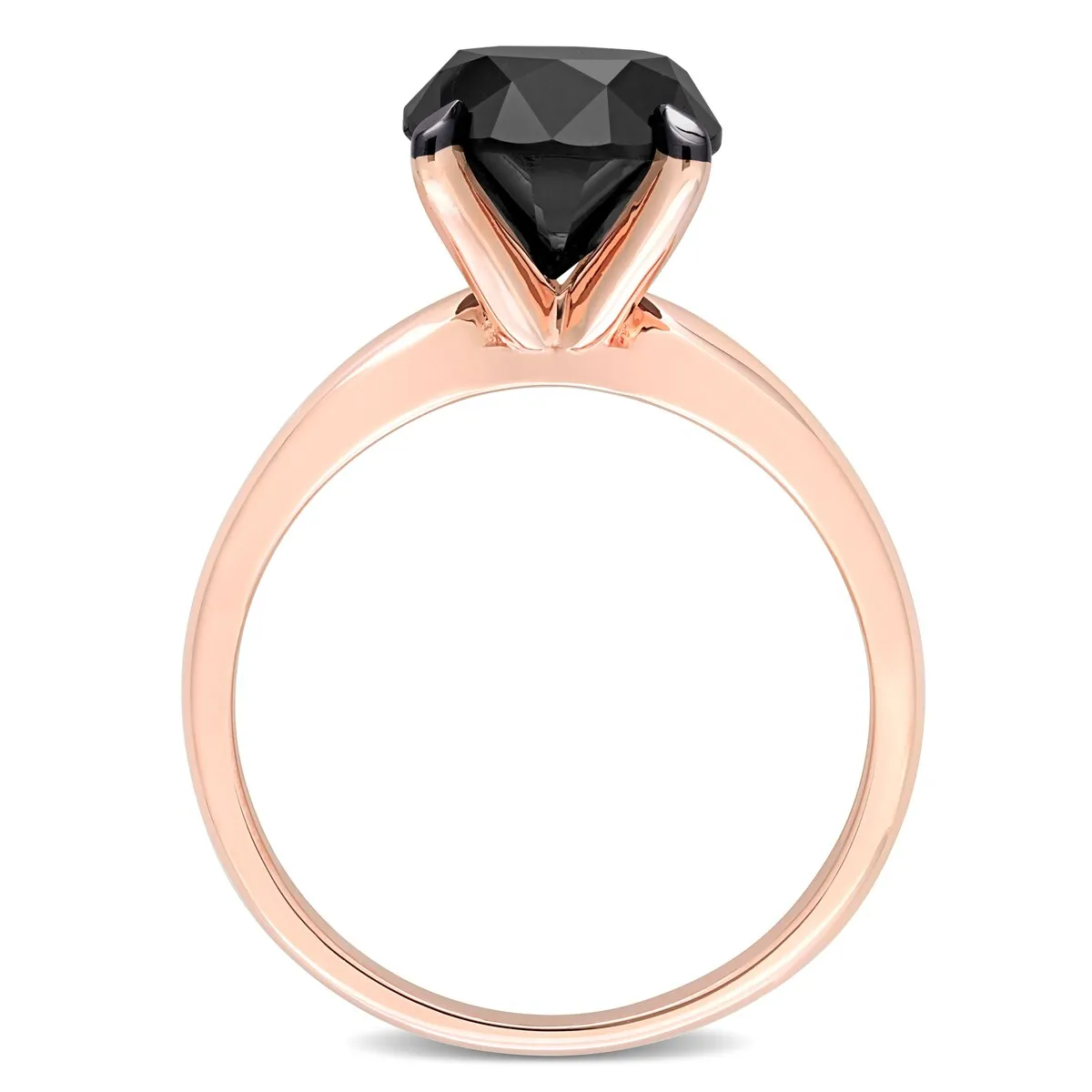 Miadora 3ct TDW Black Diamond Solitaire Engagement Ring in 14k Rose Gold sold by Zulily product image thumbnail 5