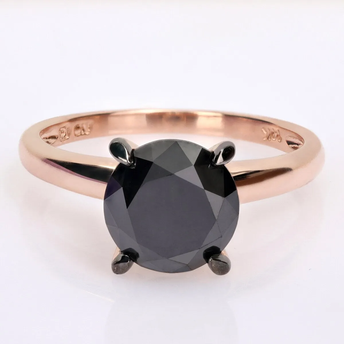 Miadora 3ct TDW Black Diamond Solitaire Engagement Ring in 14k Rose Gold sold by Zulily
