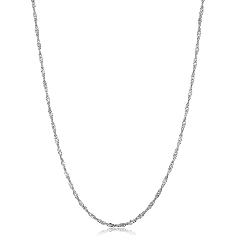 14k White Gold Filled 1.7 mm Singapore Chain Necklace for Women sold by Zulily