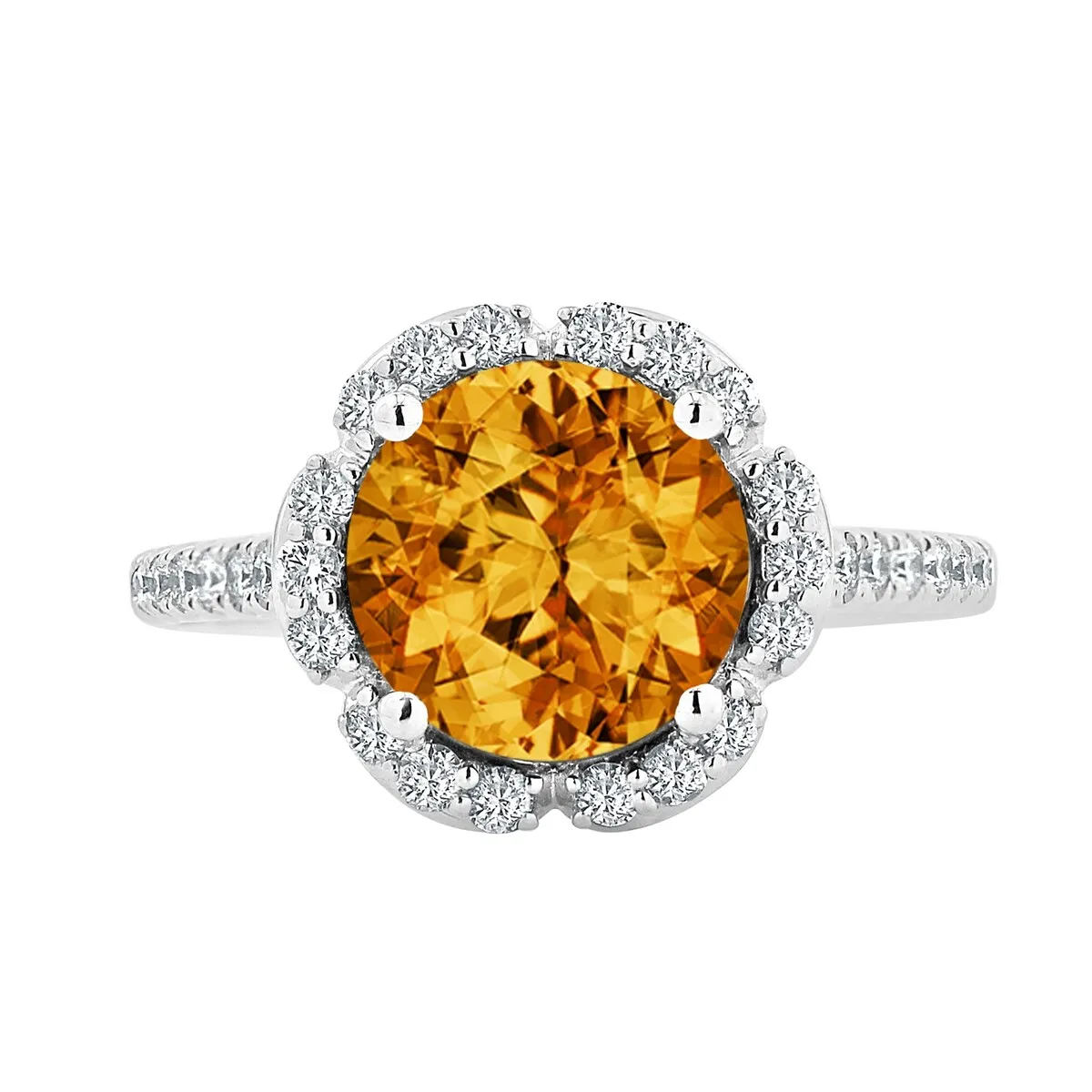 Auriya Vintage 3 1/10ct Fancy Citrine and Halo Diamond Engagement Ring 3/8ct Fancy 14k Gold sold by Zulily product image thumbnail 2