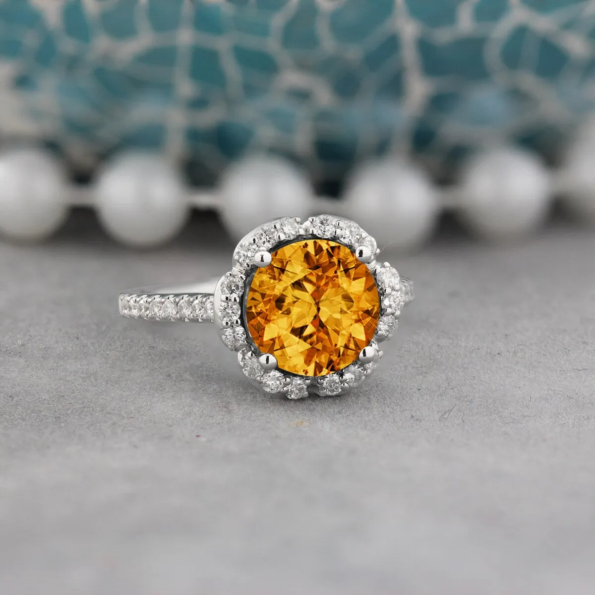 Auriya Vintage 3 1/10ct Fancy Citrine and Halo Diamond Engagement Ring 3/8ct Fancy 14k Gold sold by Zulily