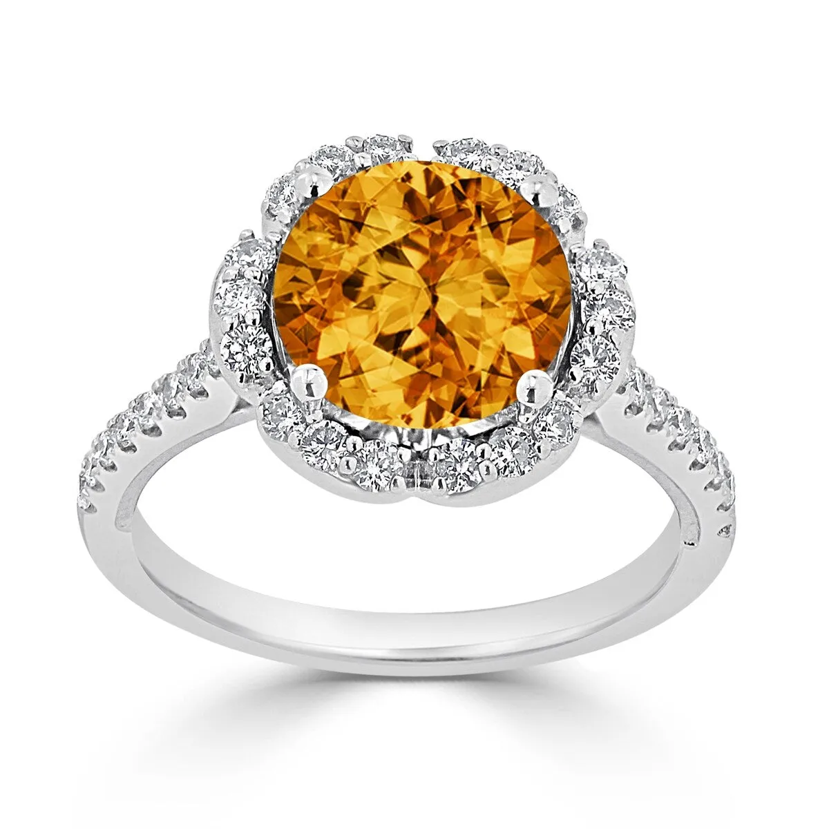 Auriya Vintage 3 1/10ct Fancy Citrine and Halo Diamond Engagement Ring 3/8ct Fancy 14k Gold sold by Zulily product image thumbnail 3