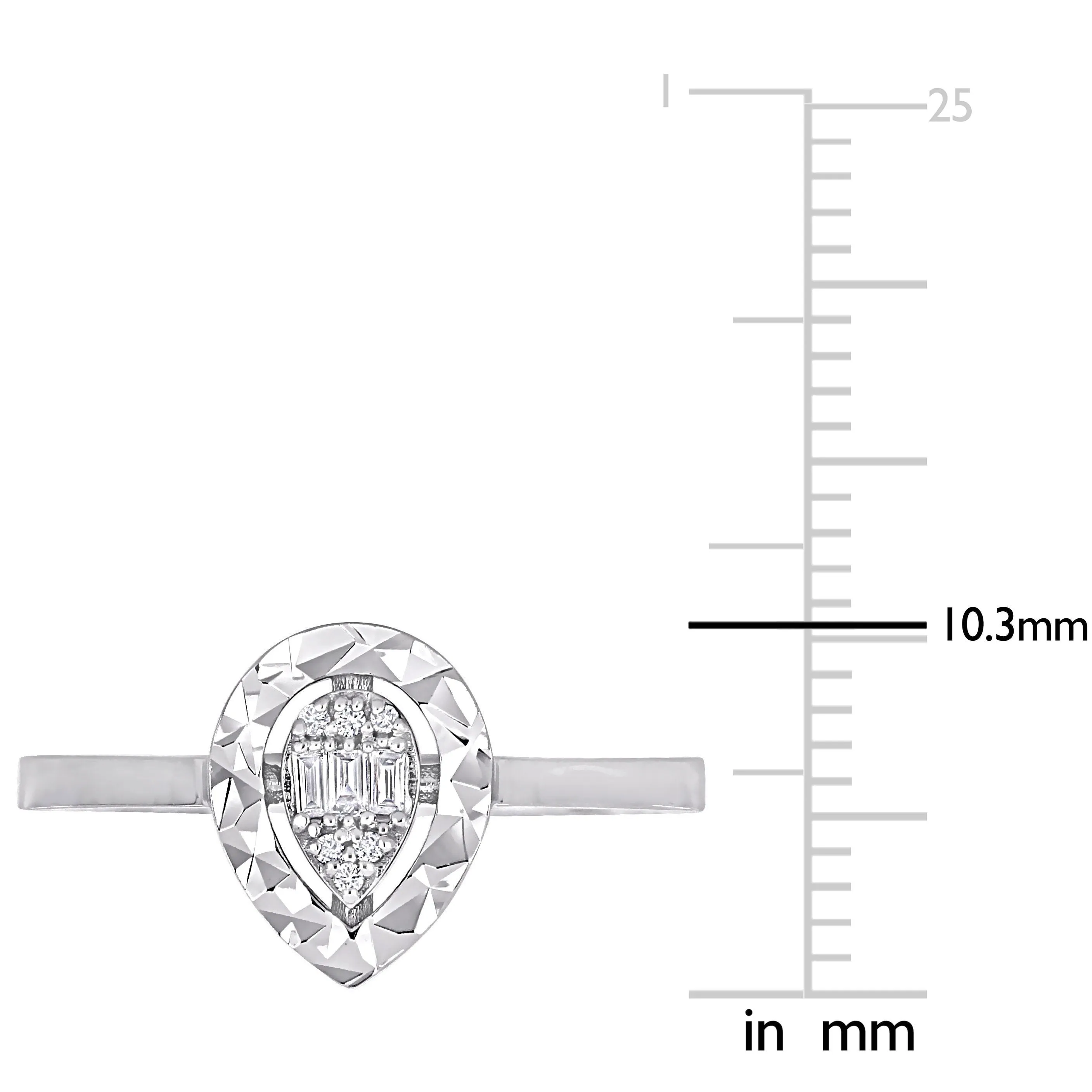 Miadora Parallel Baguette-Cut and Round-Cut Circle Diamond Accent Ring in 14k White Gold sold by Zulily product image thumbnail 3