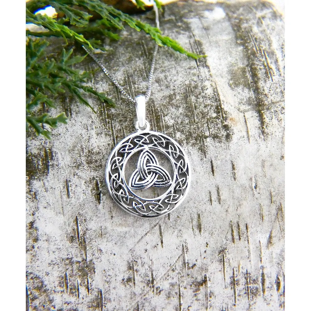 Vera & Co. Stelring Silver Round Celtic Knots Charm Necklace sold by Zulily