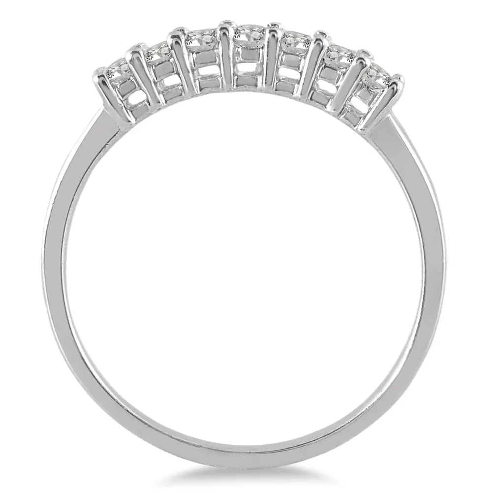 1/4 Carat TW Seven Stone Diamond Wedding Band in 10K White Gold sold by Zulily product image thumbnail 2