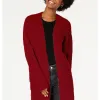 Hooked Up By Iot Juniors' Cozy Rib-Knit Cardigan Red Size Small sold by Zulily