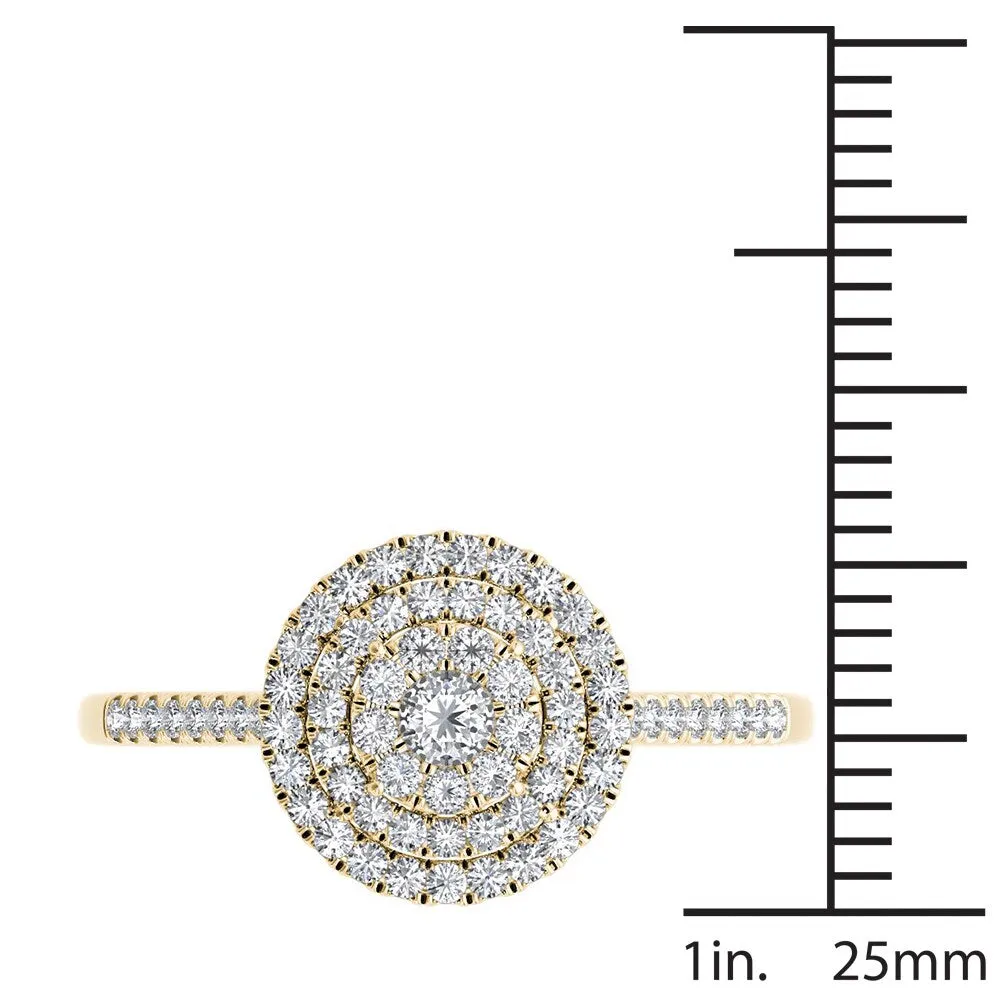 De Couer 14k Yellow Gold 1/3ct TDW Diamond Double Frame Engagement Ring sold by Zulily product image thumbnail 4