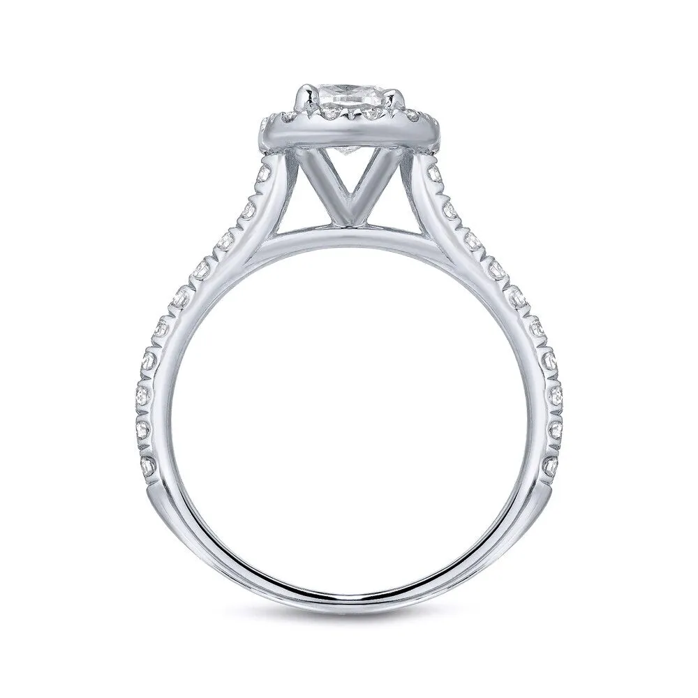 Auriya Platinum 1 carat TW Cushion-cut Halo Diamond Engagement Ring Set sold by Zulily product image thumbnail 4