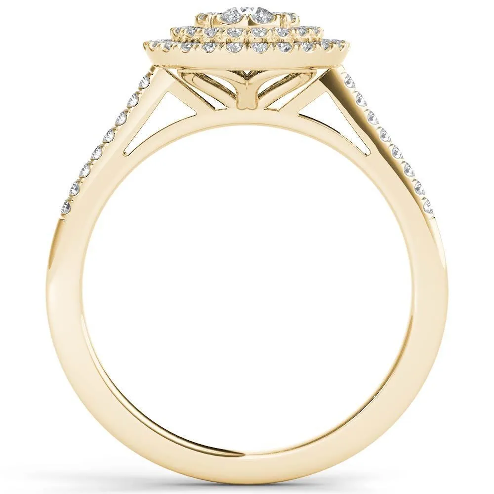 De Couer 14k Yellow Gold 1/3ct TDW Diamond Double Frame Engagement Ring sold by Zulily product image thumbnail 3