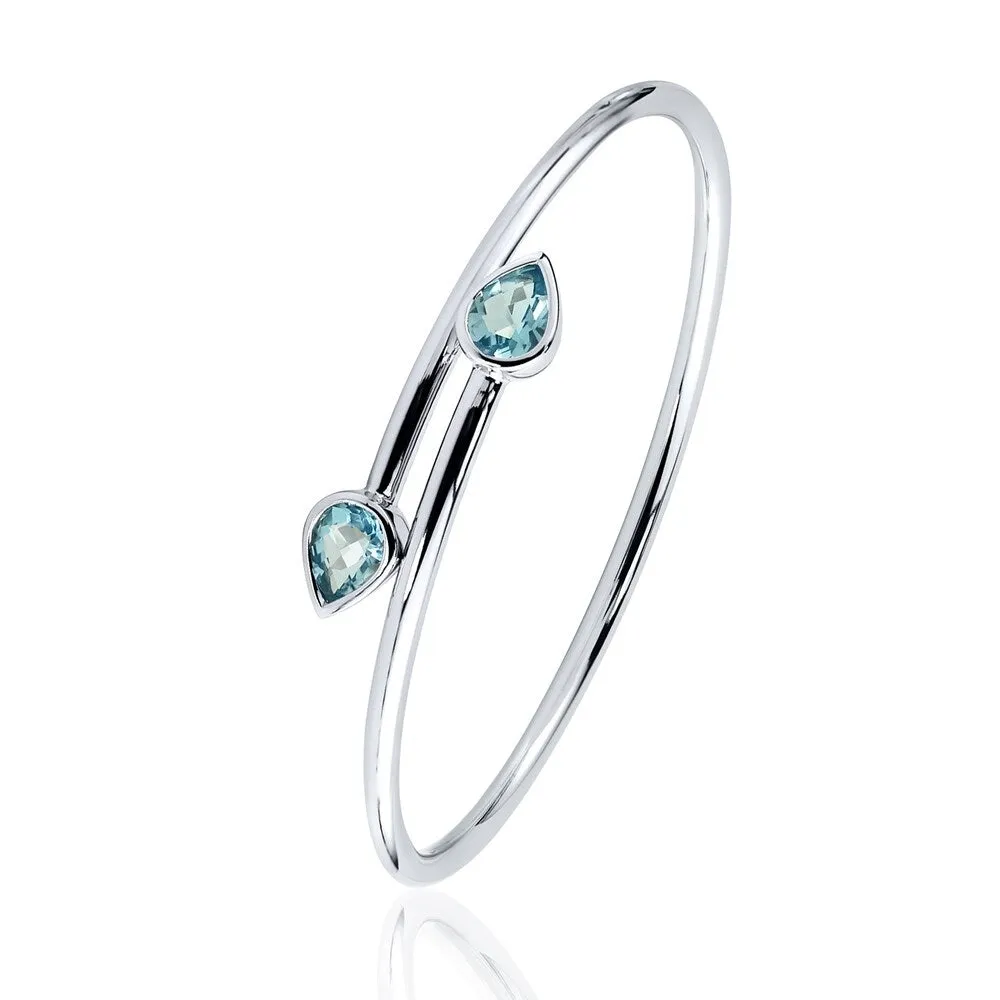 Auriya 2 1/2ct Pear-cut Sky Blue Topaz Bypass Bangle Bracelet Gold over Silver sold by Zulily product image thumbnail 4
