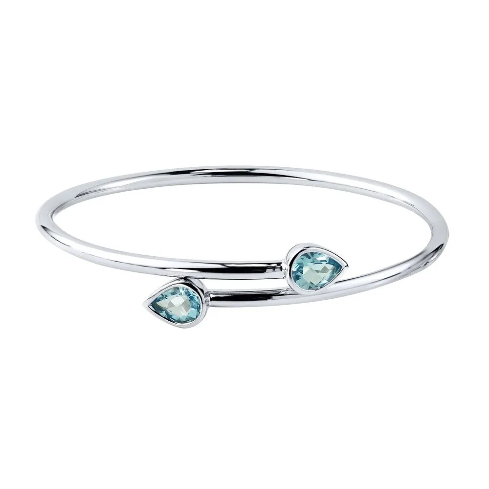 Auriya 2 1/2ct Pear-cut Sky Blue Topaz Bypass Bangle Bracelet Gold over Silver sold by Zulily