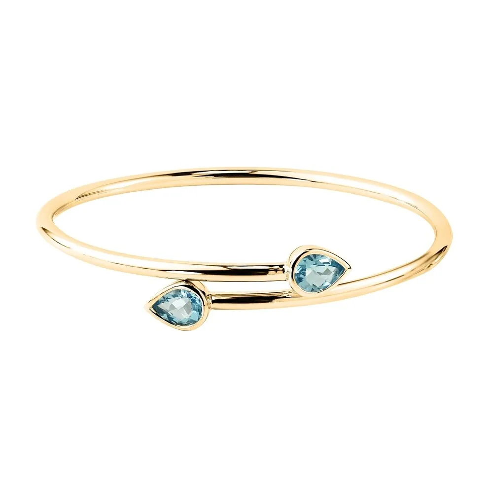 Auriya 2 1/2ct Pear-cut Sky Blue Topaz Bypass Bangle Bracelet Gold over Silver sold by Zulily product image thumbnail 2