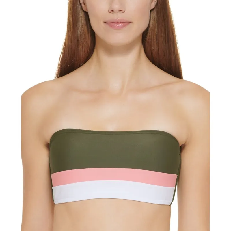 Dkny Women's Colorblocked Bandeau Bikini Top Swimsuit Green sold by Zulily