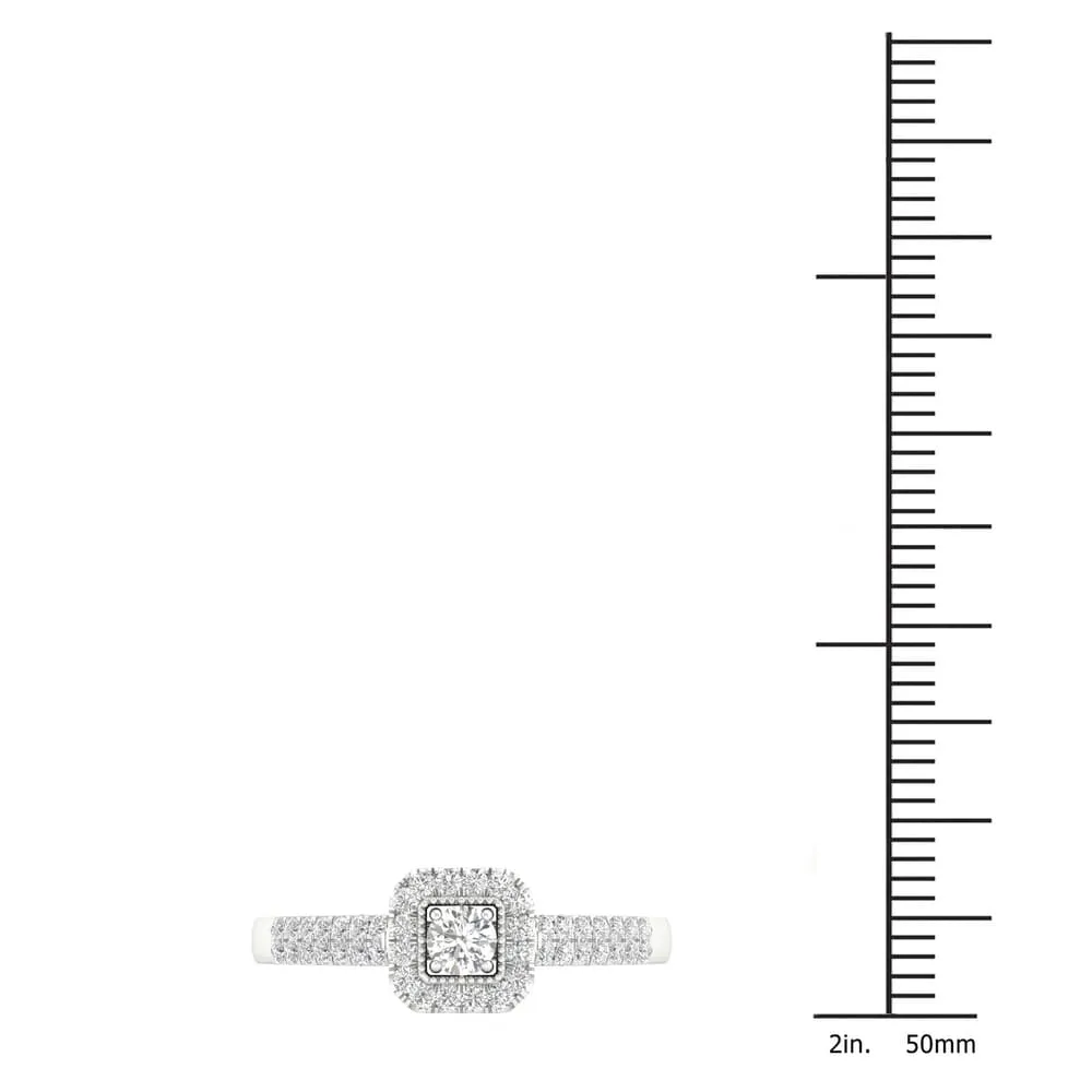 De Couer 10k Gold 1/3ct TDW Diamond Halo Engagement Ring sold by Zulily product image thumbnail 4