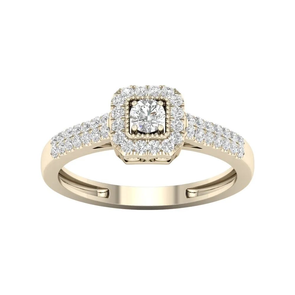 De Couer 10k Gold 1/3ct TDW Diamond Halo Engagement Ring sold by Zulily product image thumbnail 5